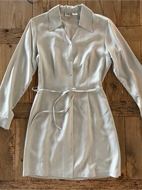 GAP Vintage 1995 Silk Button-Front Shirt Dress with Self-Tie Waist